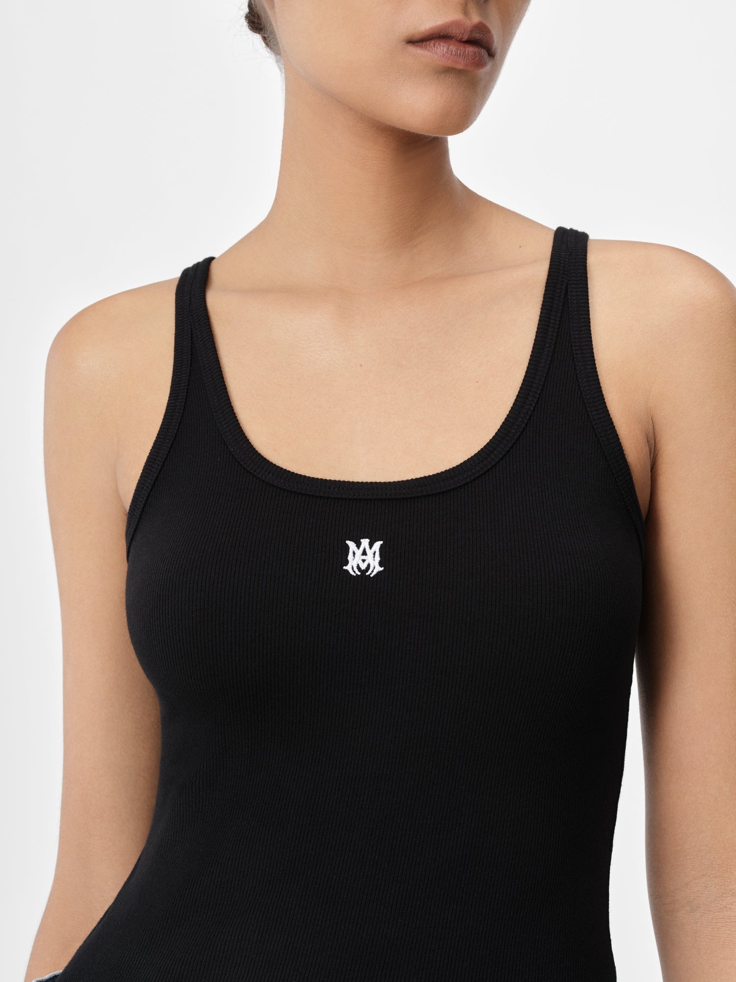 MA EMBROIDERED RIBBED TANK - 5