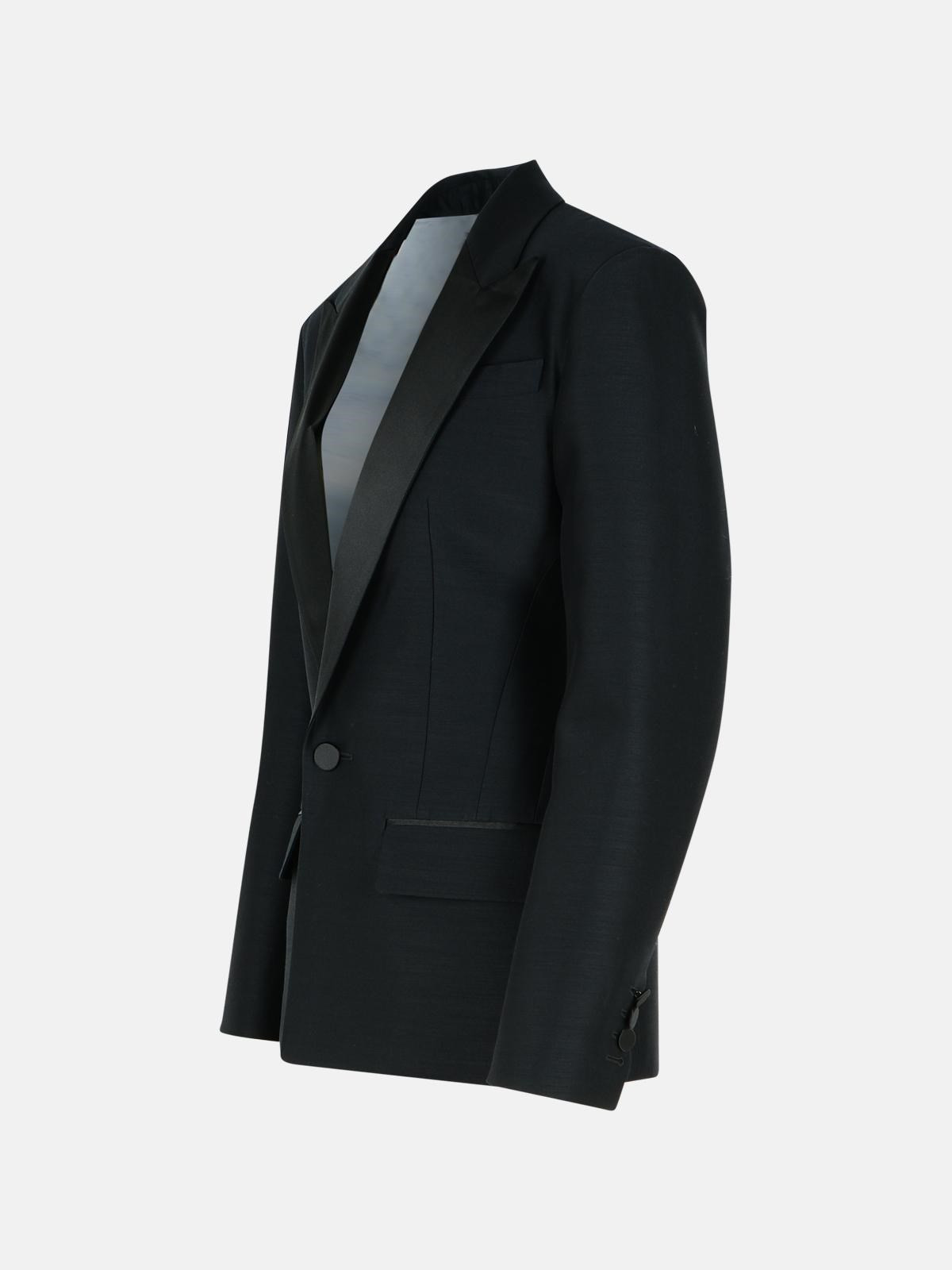 'DAN' BLACK VIRGIN WOOL BLEND BLAZER - 2