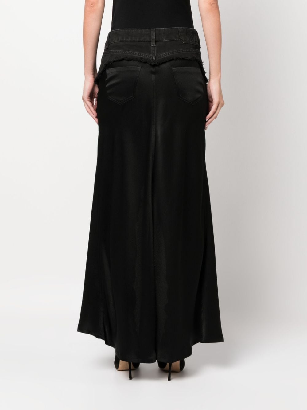 layered detail ankle-length skirt - 4