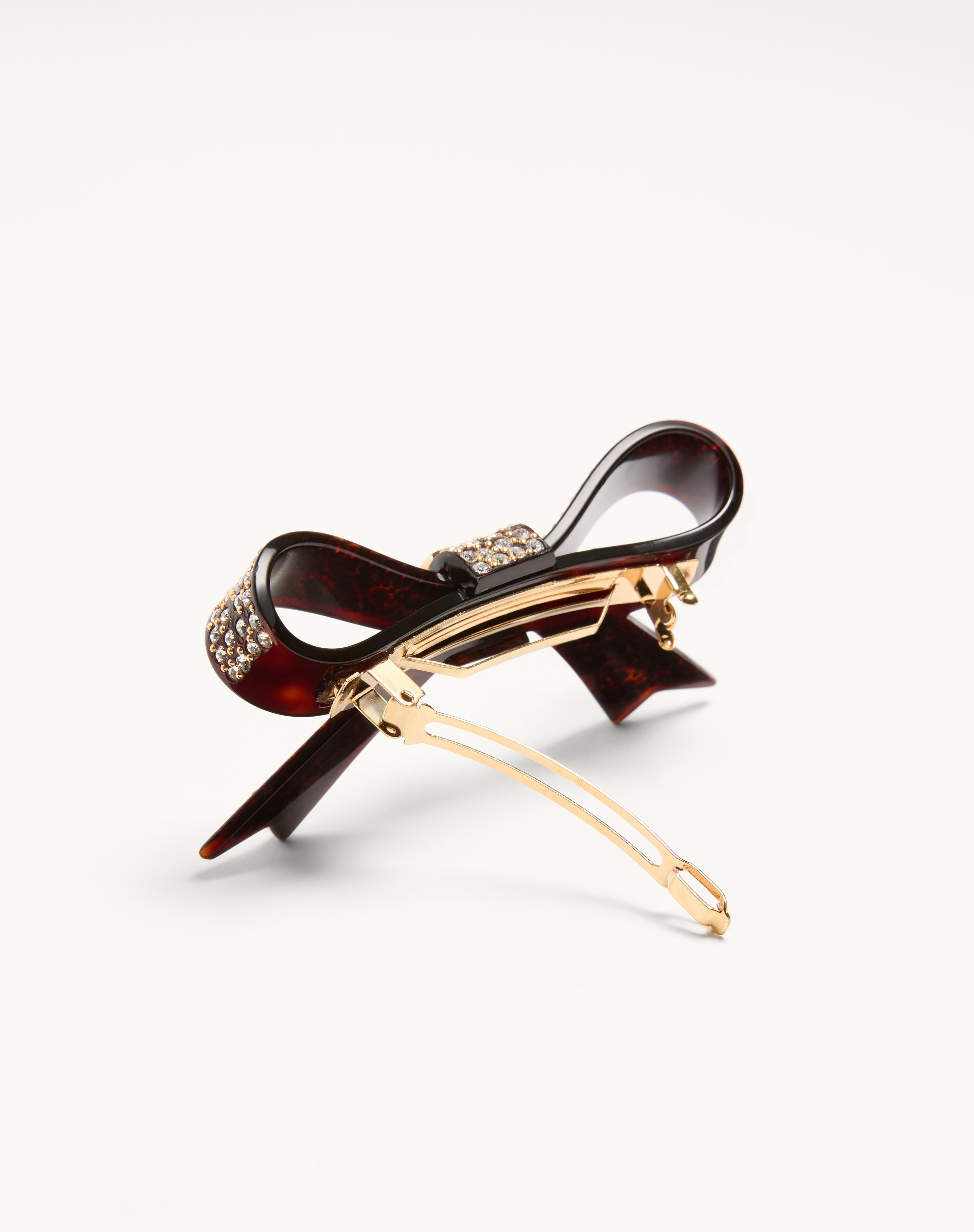 VLOGO SIGNATURE HAIR CLIP IN RESIN, METAL AND CRYSTALS - 5