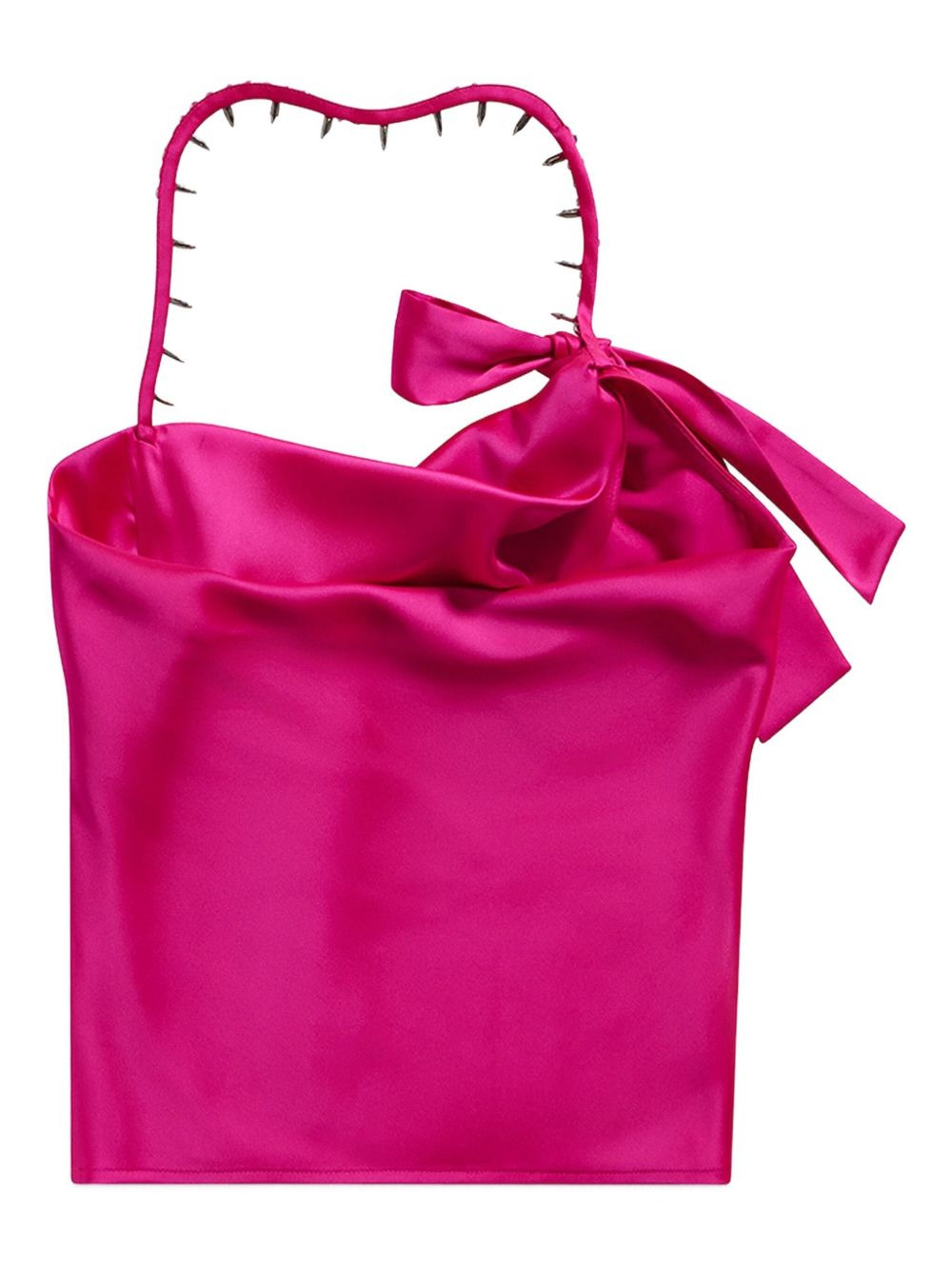 crystal-embellished satin halterneck top - 5