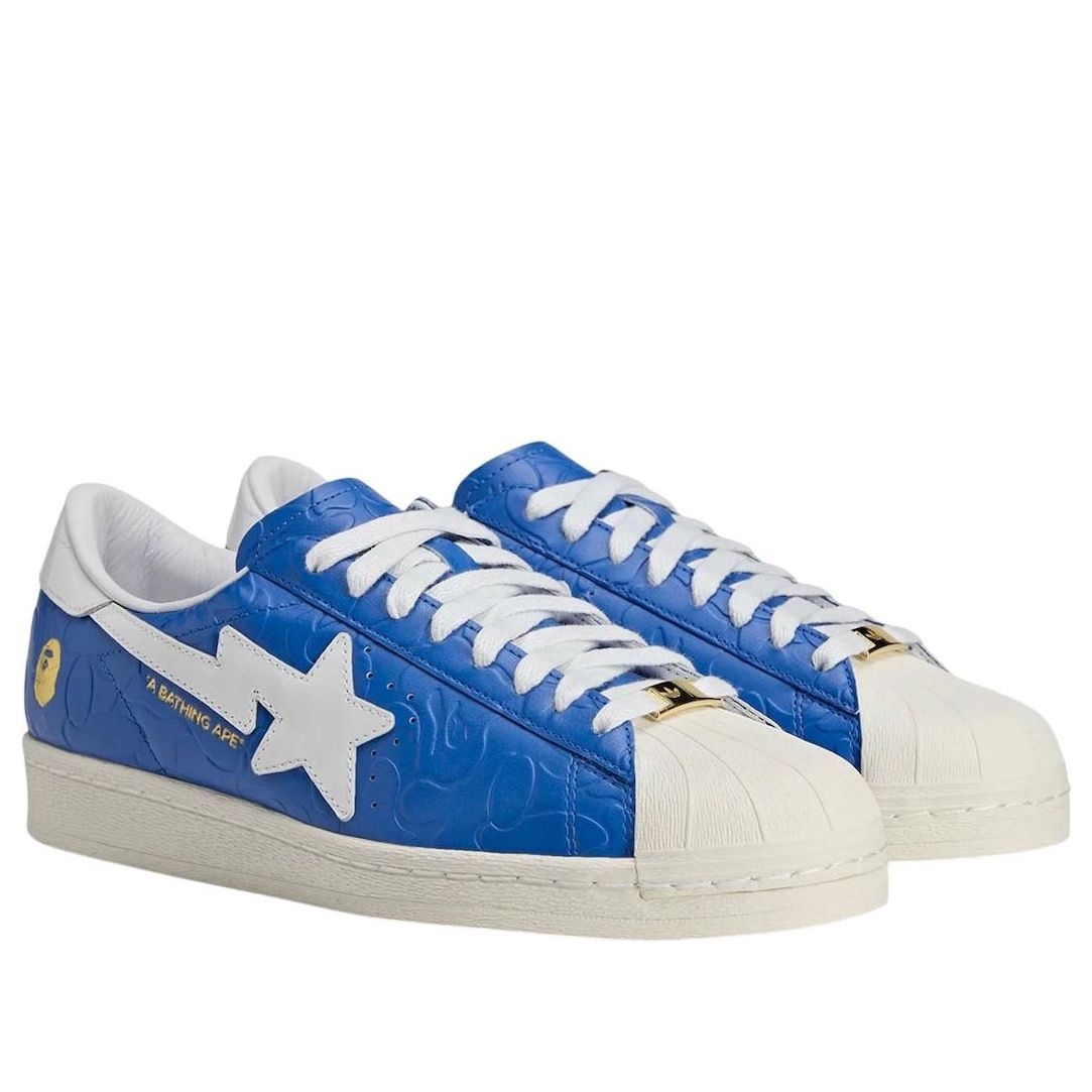 adidas x A Bathing Ape Superstar Vintage 'Blue White' JR2702 - 3