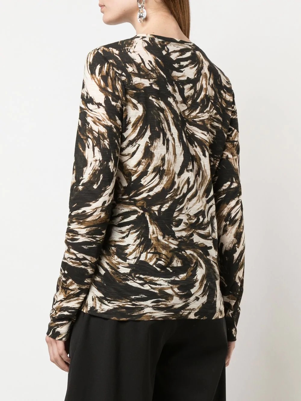 feather-printed longsleeved T-shirt - 4