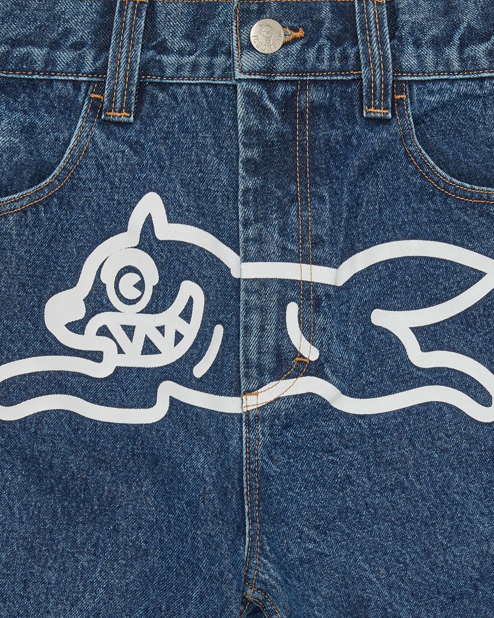 RUNNING DOG DOUBLE SCOOP DENIM PANT - 3