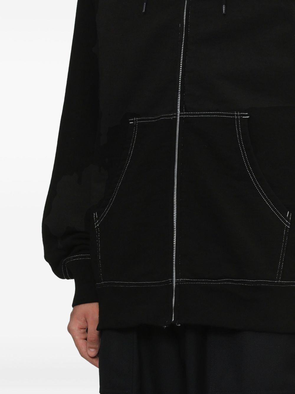 contrast-stitching hoodie - 5