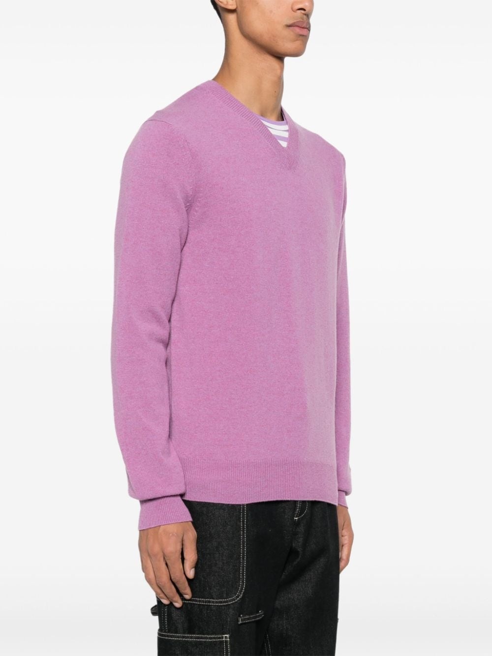 logo-appliqué wool jumper - 3