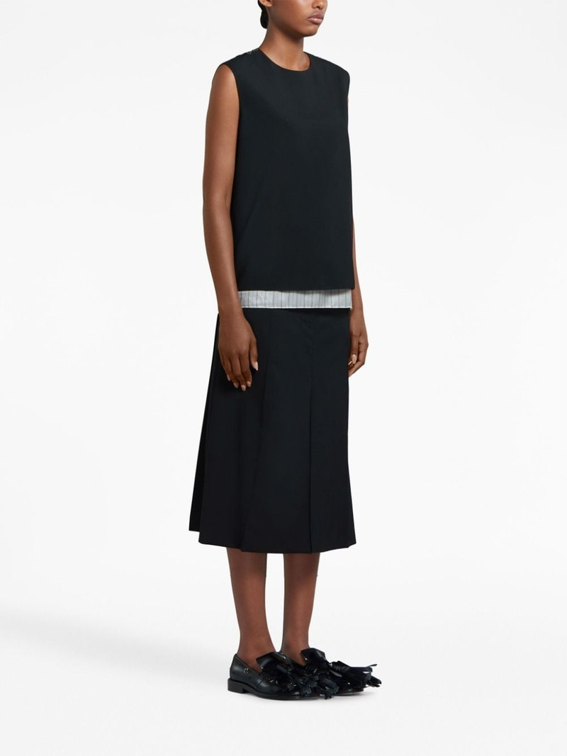 Marni stripe-detail layered blouse outlook