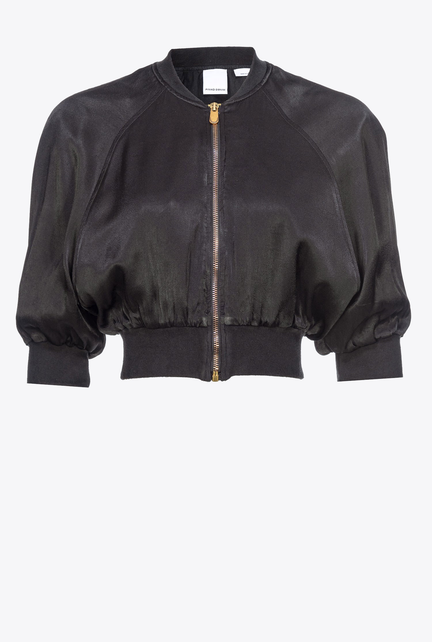 SHORT SATIN BOMBER JACKET - 1