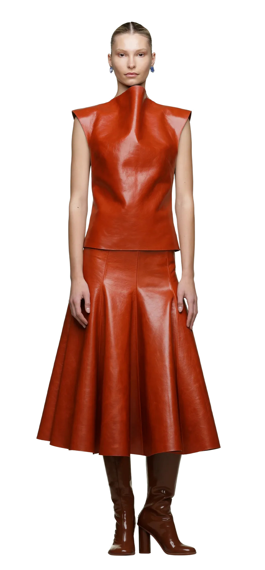 LEATHER STRUCTURED TANK COPPER - 3