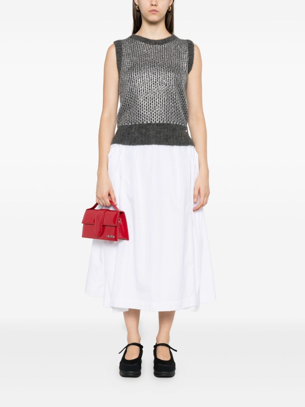 metallic-detail knit top - 2