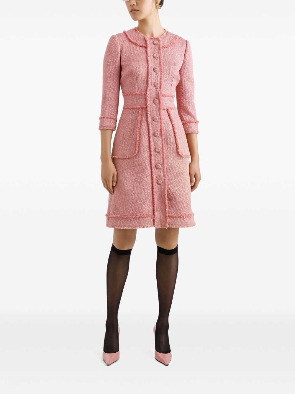 frayed-edge midi dress - 2