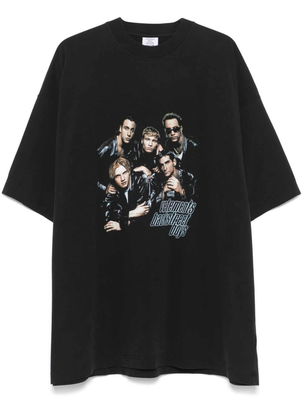 VETEMENTS Black 'Backstreet Boys' Oversized T-shirt | ssense