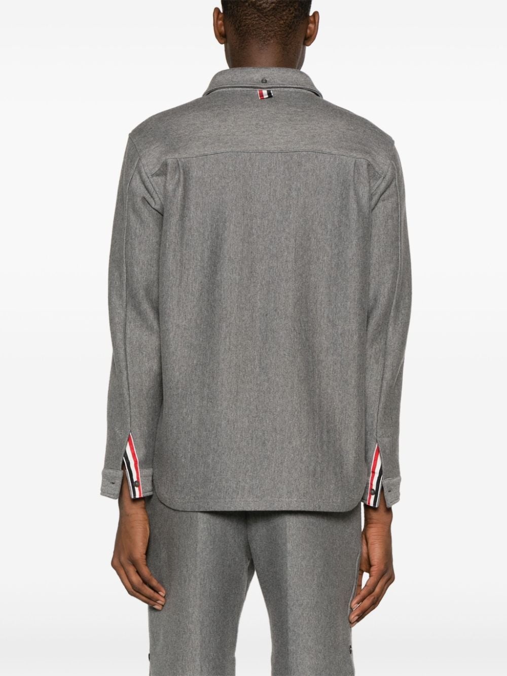 RWB-stripe cotton overshirt - 4