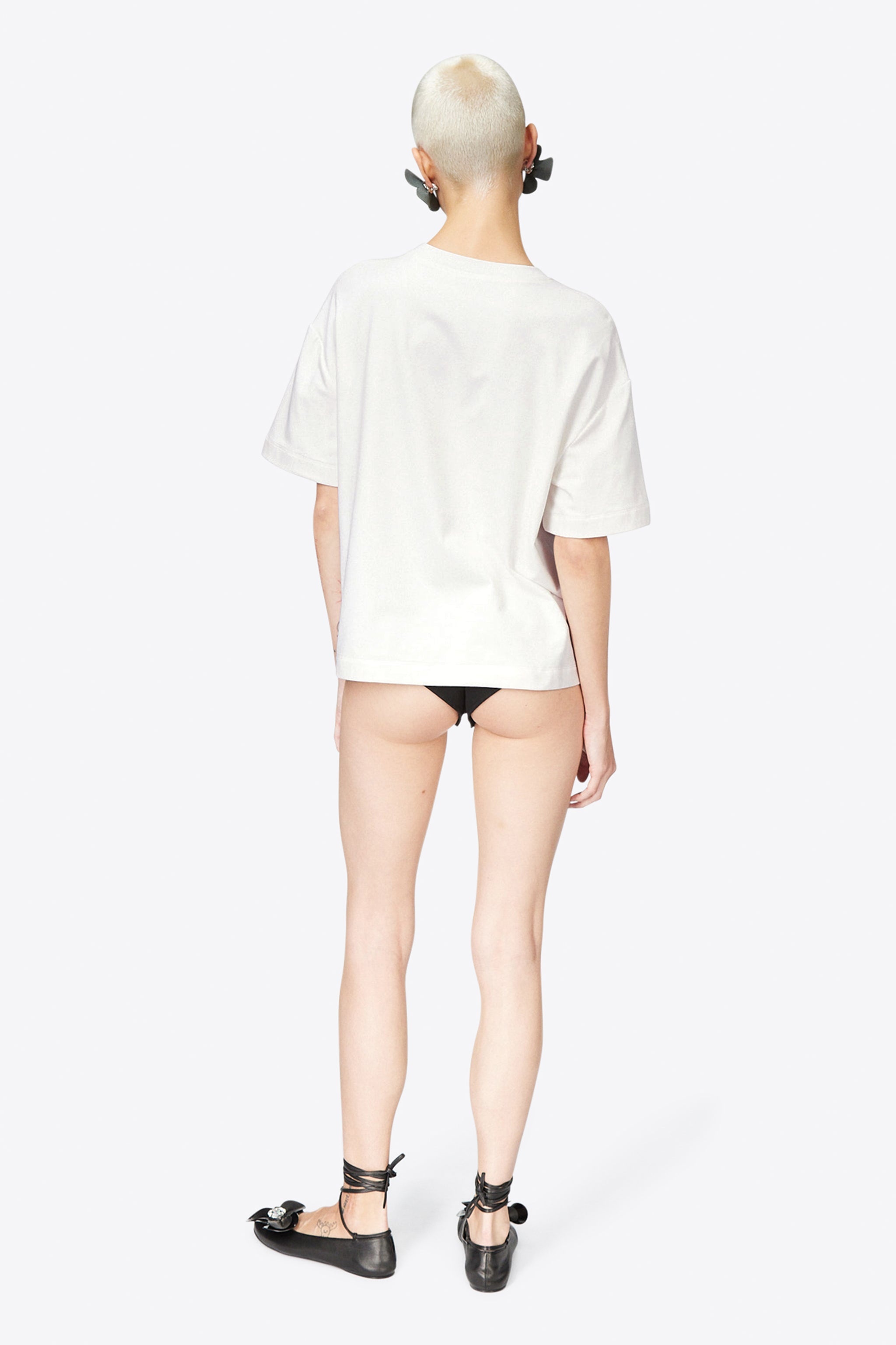 CRYSTAL EMBELLISHED FLOWER T-SHIRT - 5