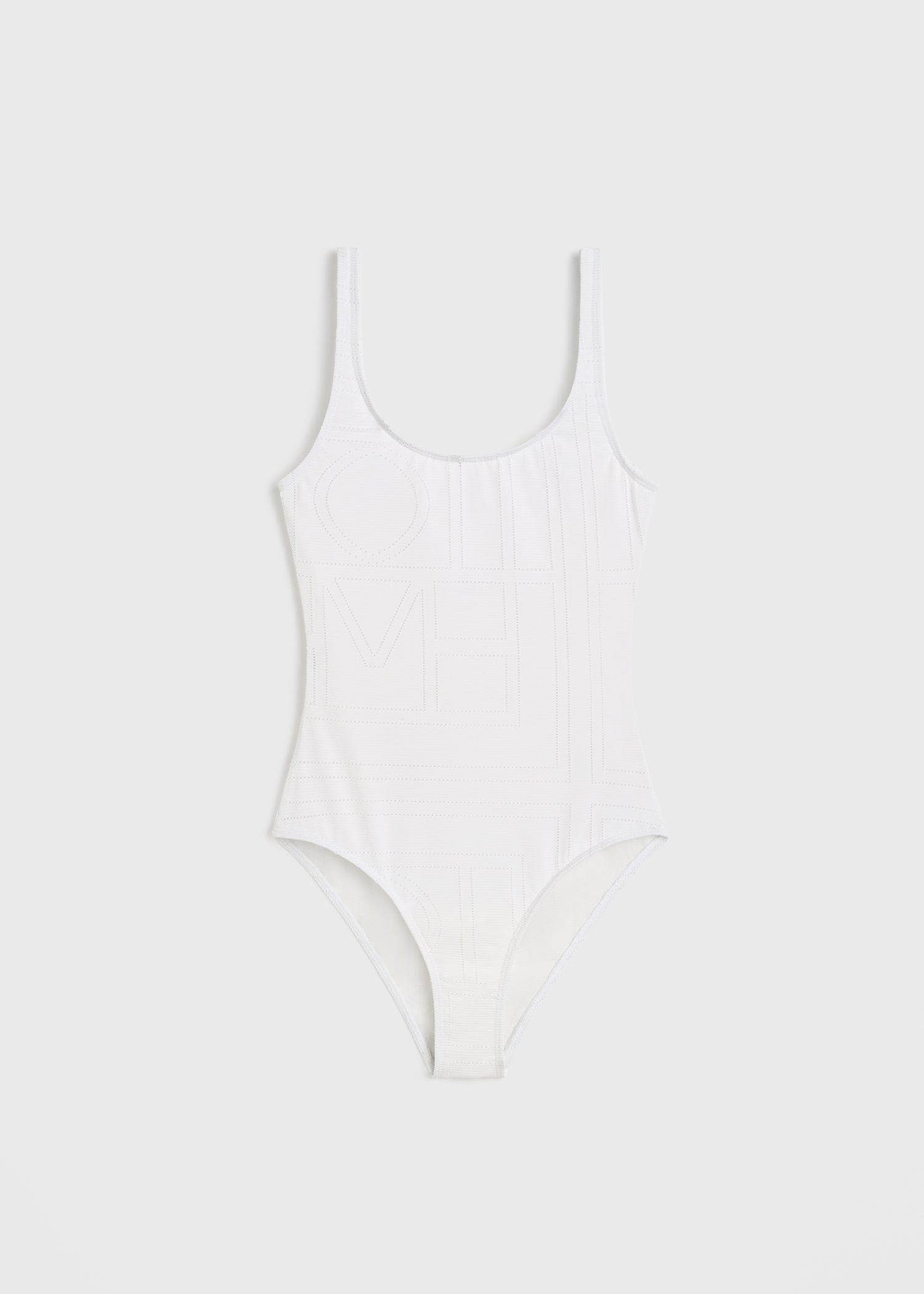 Monogram pointelle swimsuit white - 2