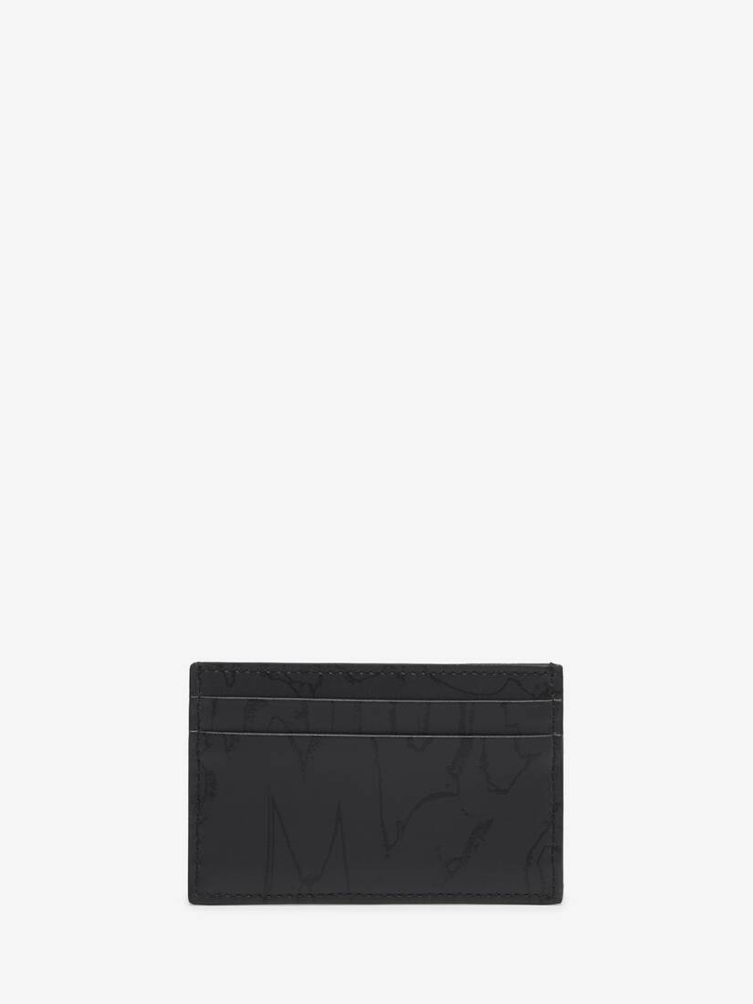 Men's McQueen Graffiti Card Holder in Black - 3