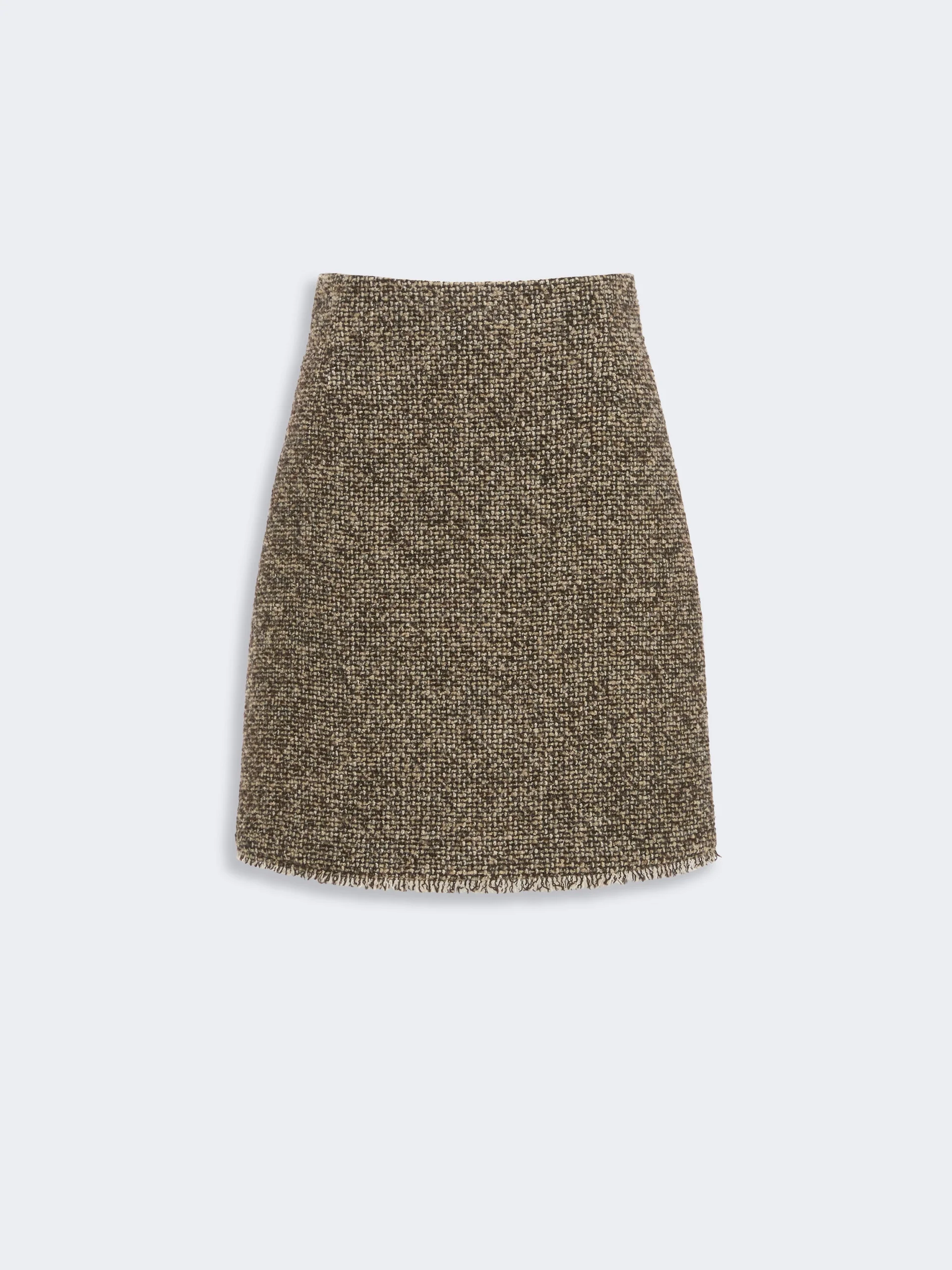 ABETAIA Wool blend bouclé short skirt - BROWN - 1