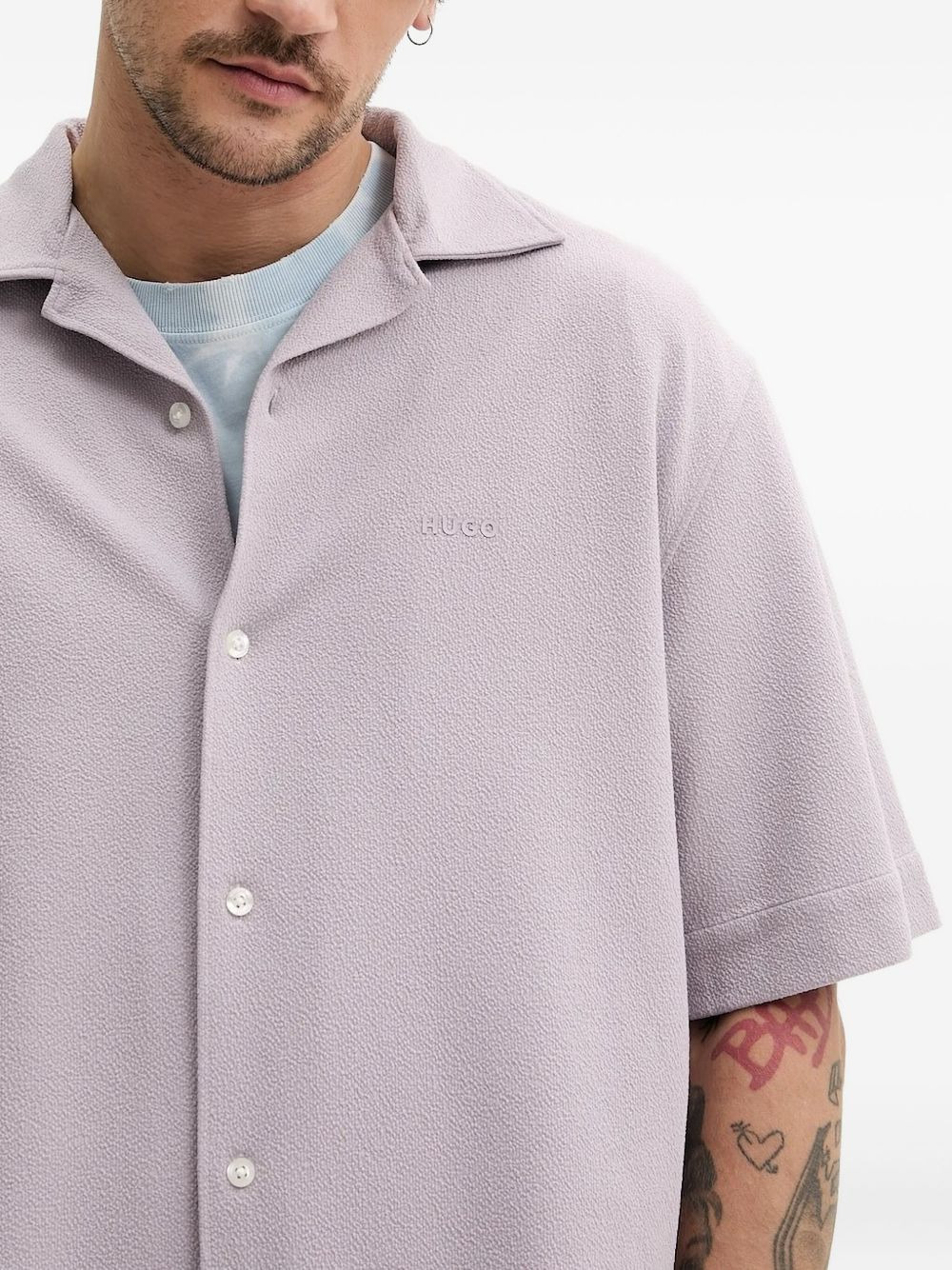 revere-collar short-sleeve shirt - 3