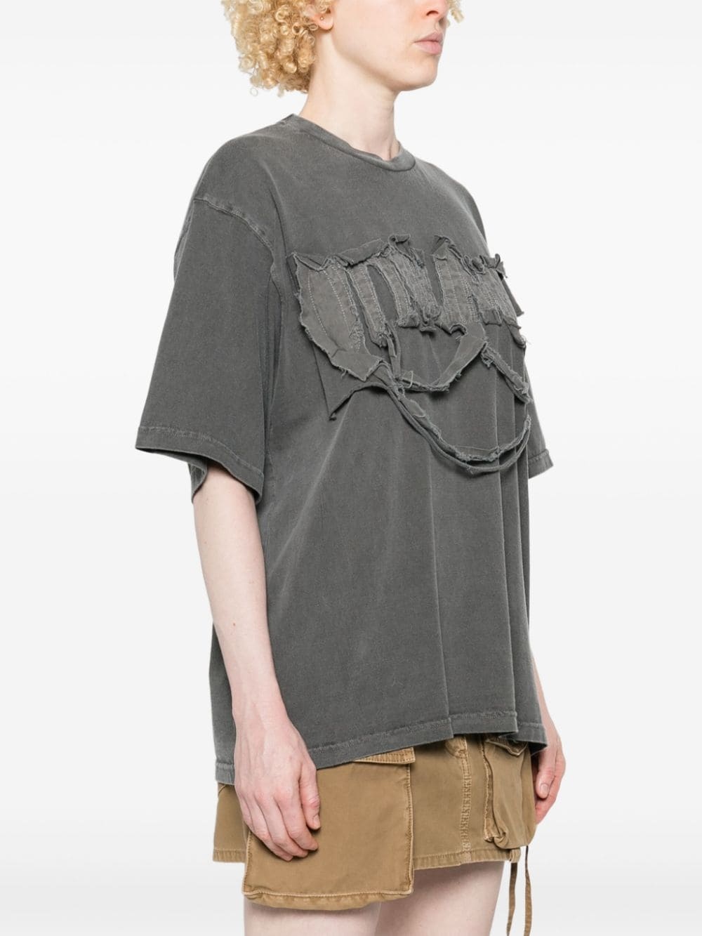 distressed-finish T-shirt - 3