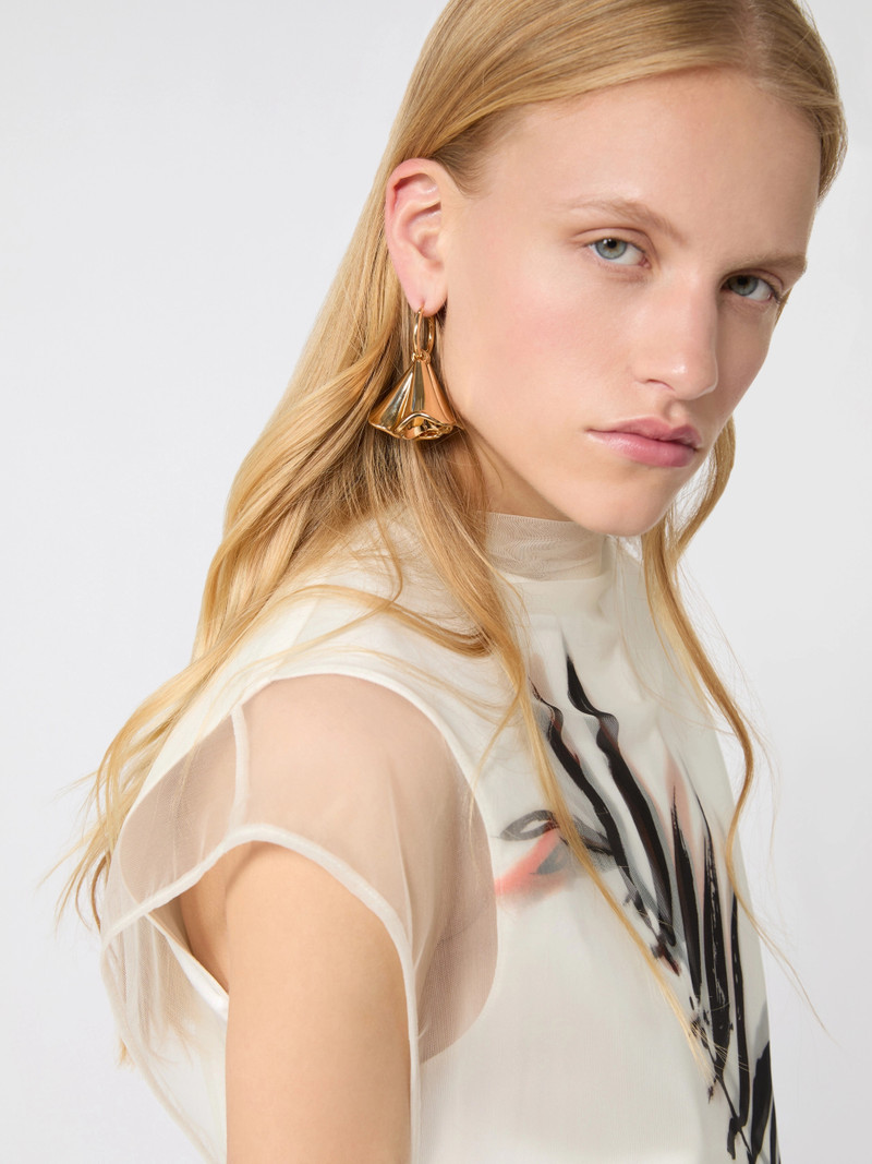 POLIS Floral pendant earrings - GOLD 4
