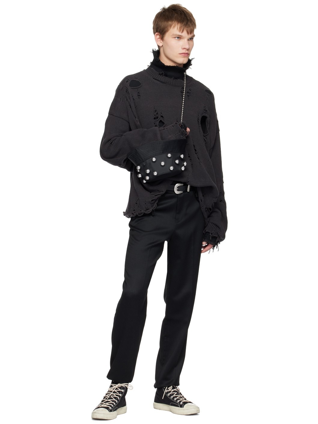 Black Toe Covered Trousers - 5