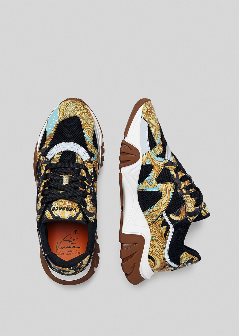 Barocco Homme Print Squalo Sneakers 4