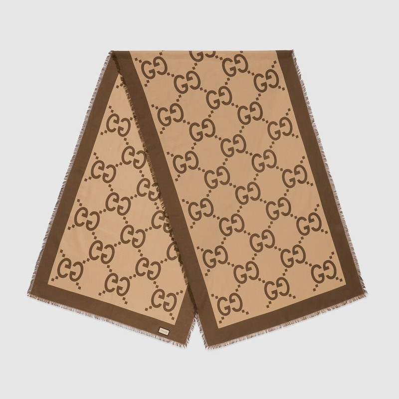 GUCCI Maxi GG cotton silk jacquard scarf outlook