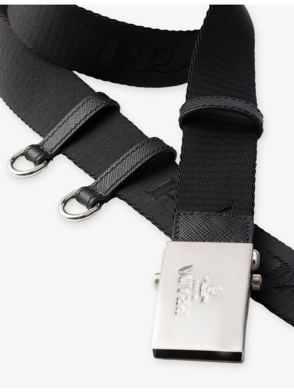 Logo-Plaque Cotton Tape Belt - 2
