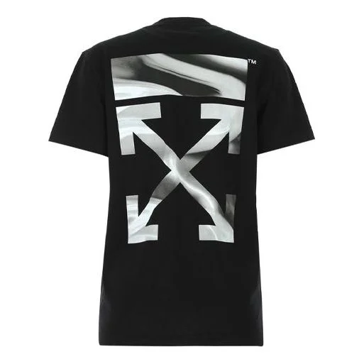 (WMNS) Off-White SS21 Arrows Pattern Logo Printing Short Sleeve Black T-Shirt OWAA049R21JER0011009 - 1
