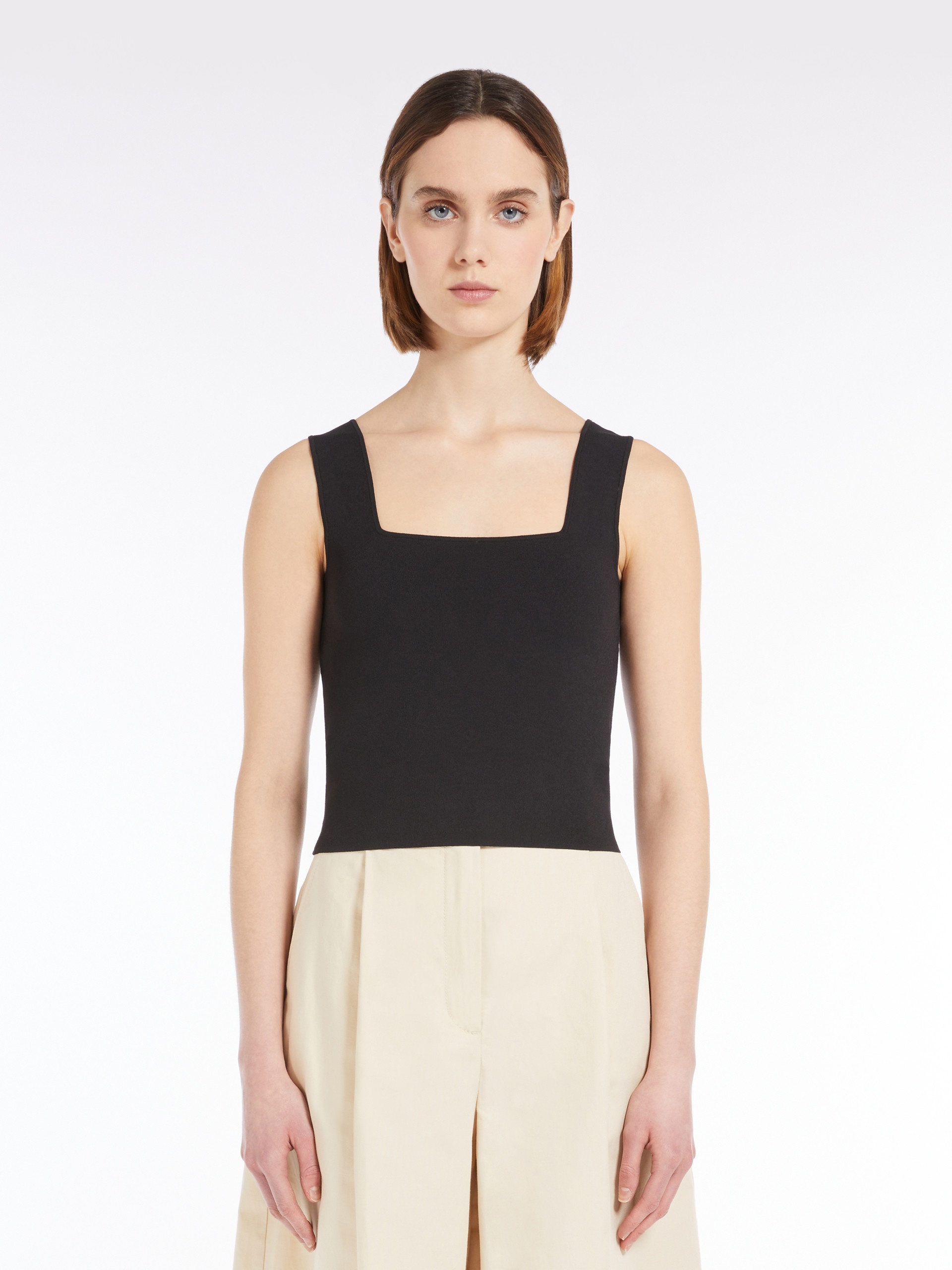 PILADE Jacquard viscose crop top - 3