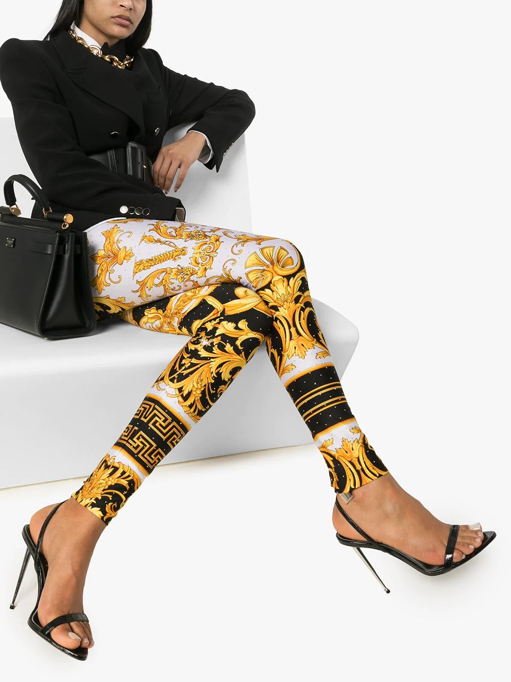 Baroque print leggings - 2