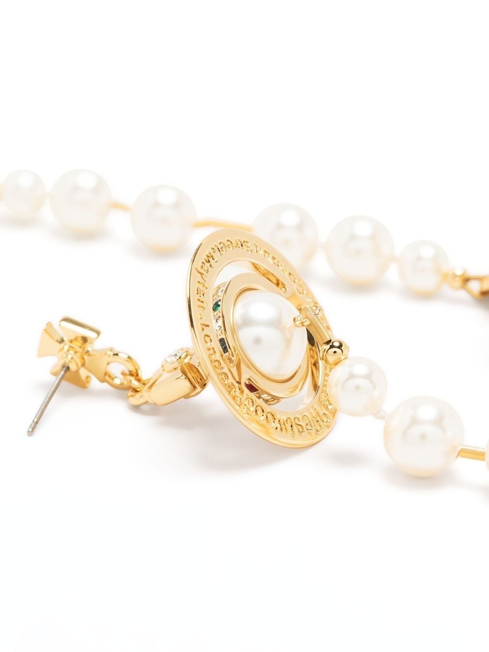faux-pearl drop earrings - 4