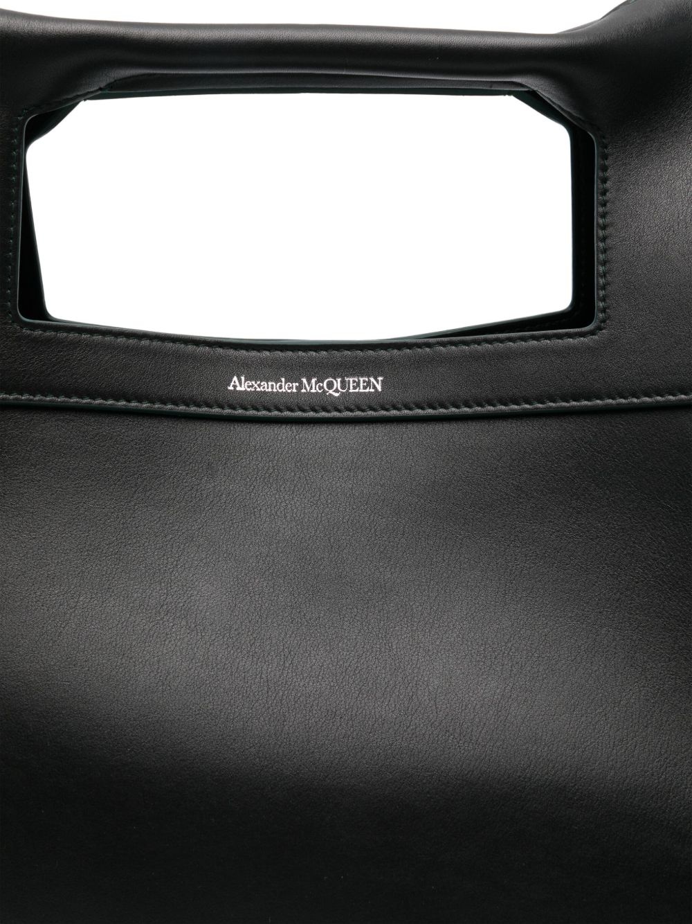leather logo print tote bag - 4