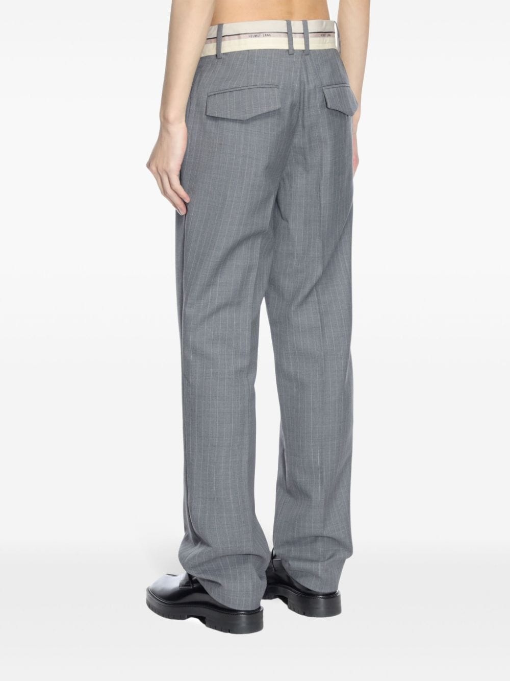 straight-leg tailored wool trousers - 4