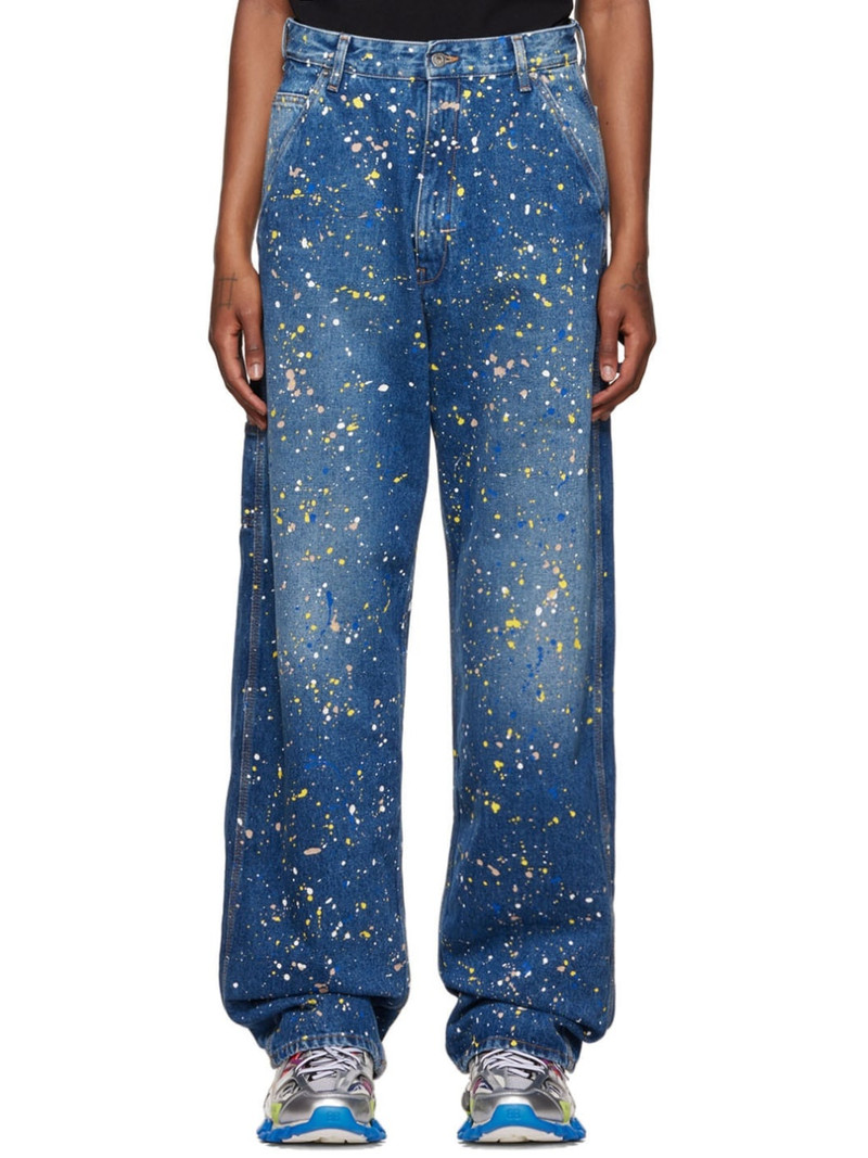Blue Paint Over Carpenter Jeans - 1