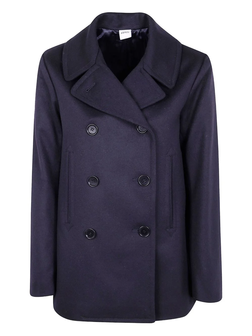 double-breasted wool coat - 1