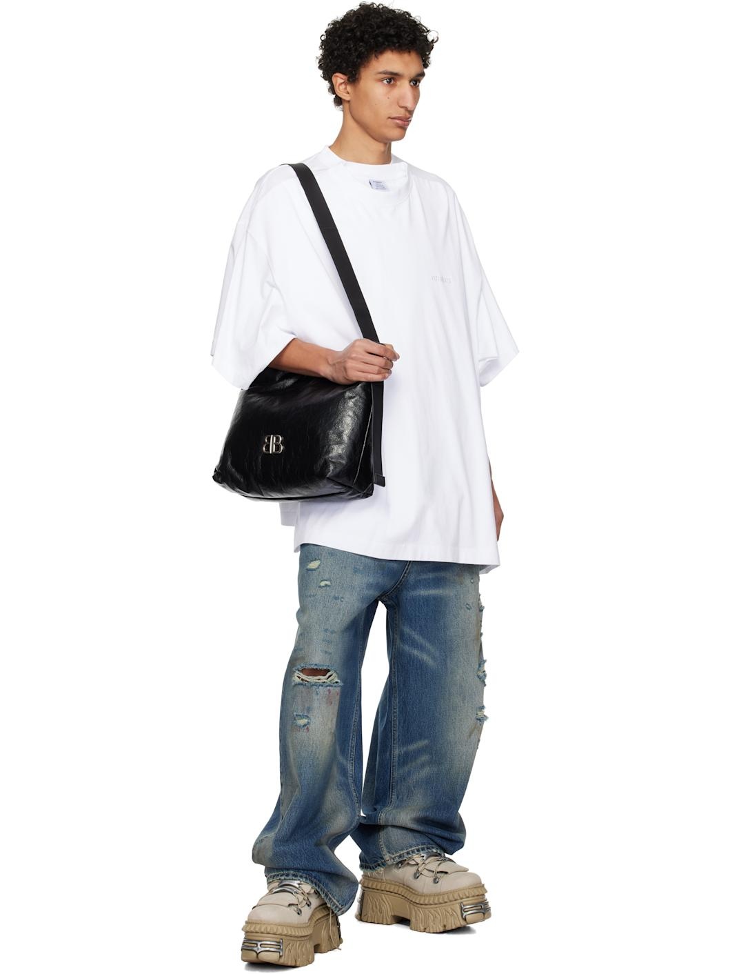 White Merged Double Oversized T-shirt - 4