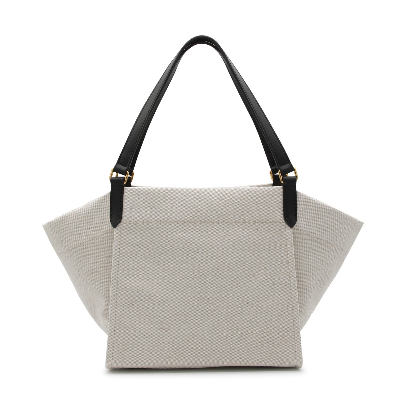 rope and black canvas and leather tote bag - 3
