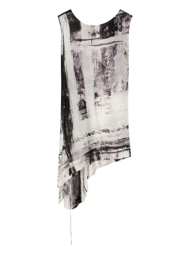 Y's abstract-print asymmetric tank top outlook
