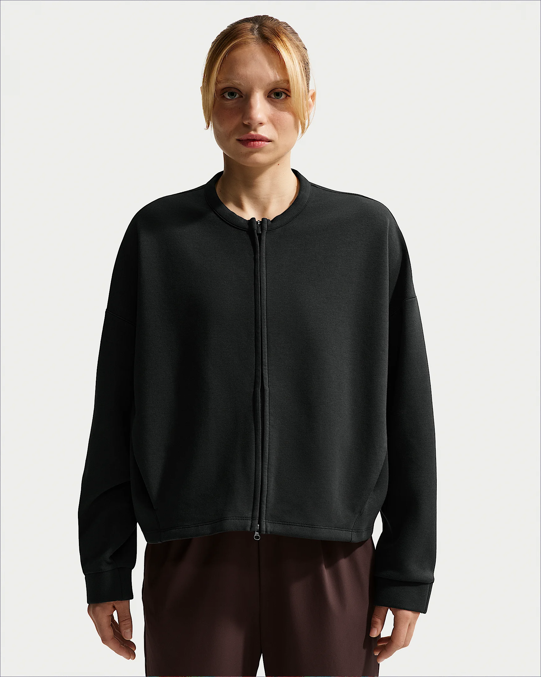 Nike 24.7 ImpossiblySoft Women's Dri-FIT Oversized Crew-Neck Full-Zip Top - 1