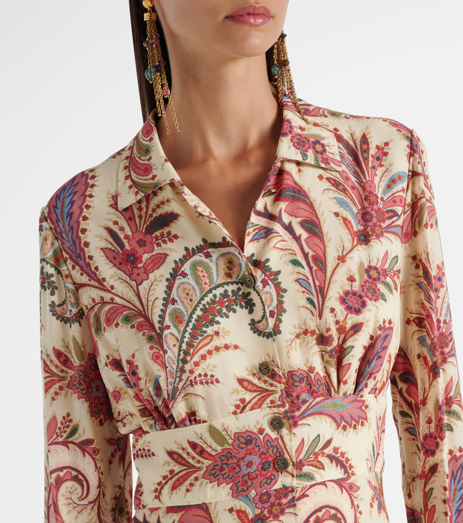 Paisley shirt dress - 4