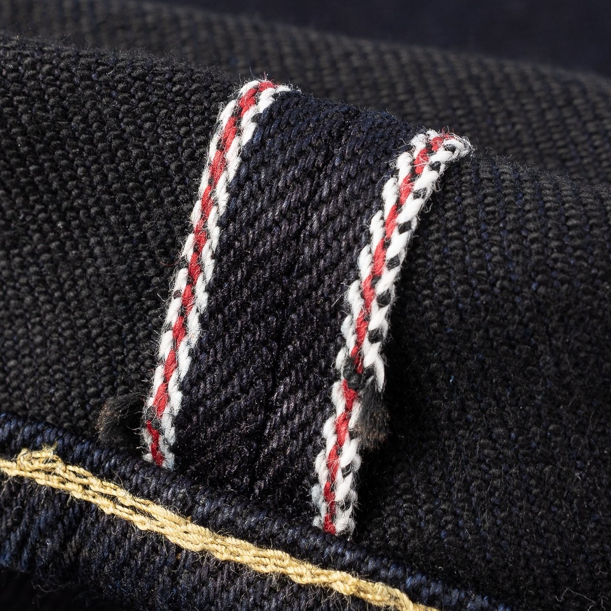 IH-634S-21ib 21oz Selvedge Denim Straight Cut Jeans - Indigo/Black - 12
