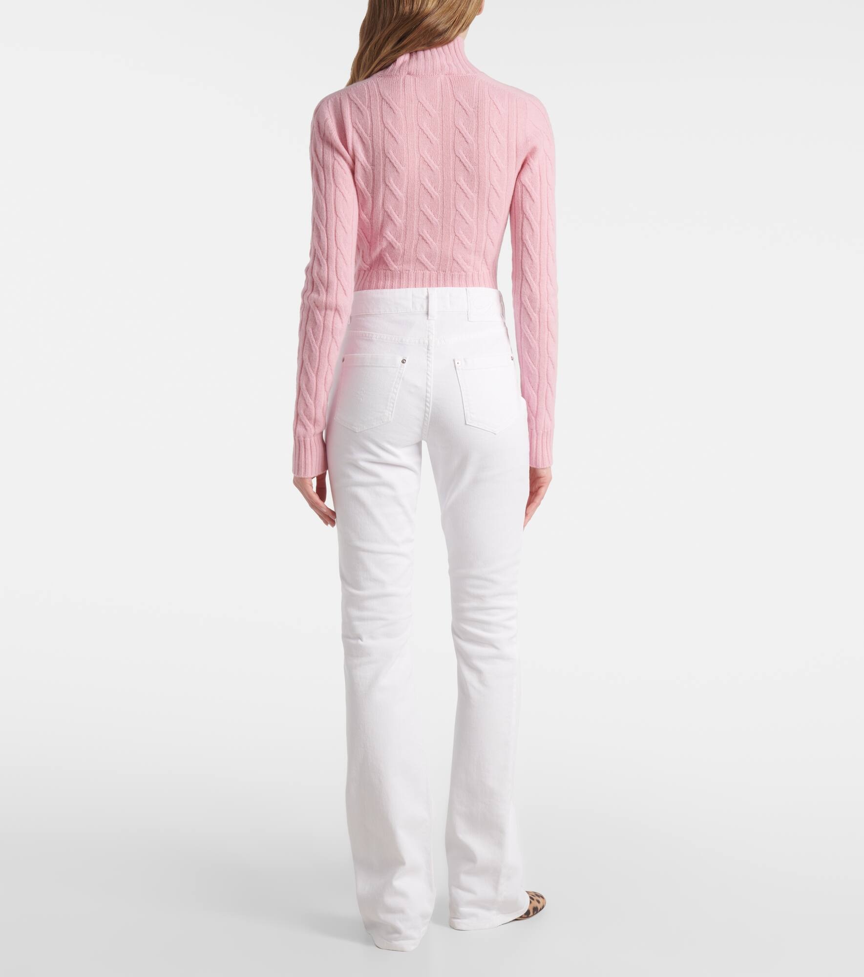 Chain-detail high-rise bootcut jeans - 3