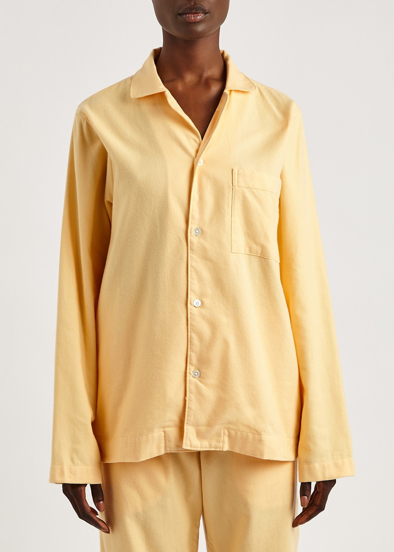 TEKLA Tekla Unisex Yellow Flannel Pyjama Top, Top, 100% Organic Cotton outlook