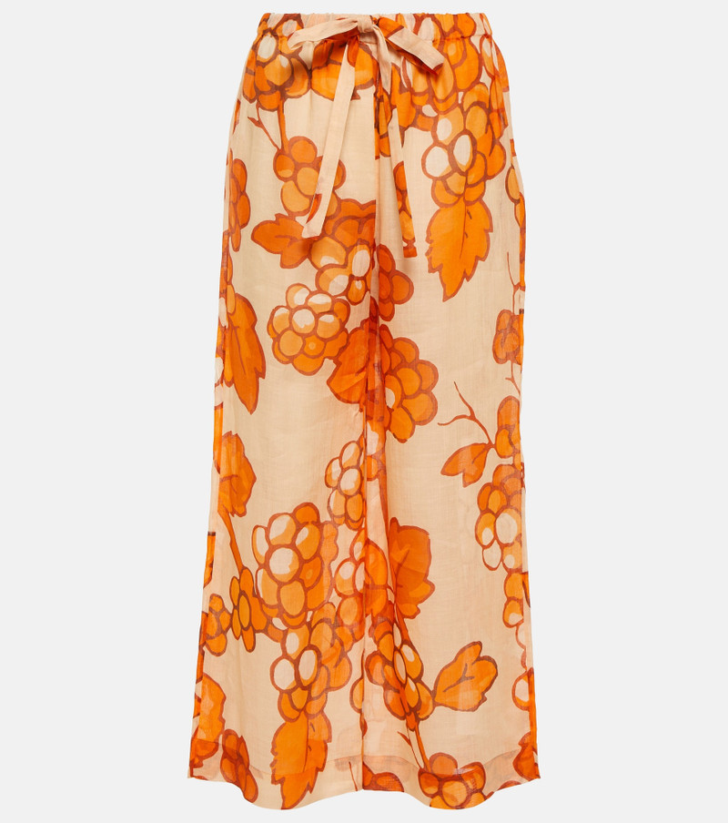 Printed ramie pants - 1