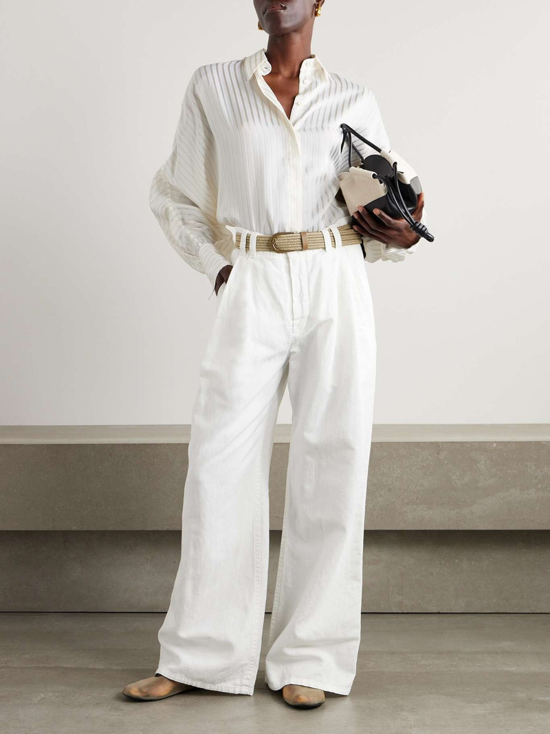 Brunello Cucinelli Pleated high-rise wide-leg jeans outlook