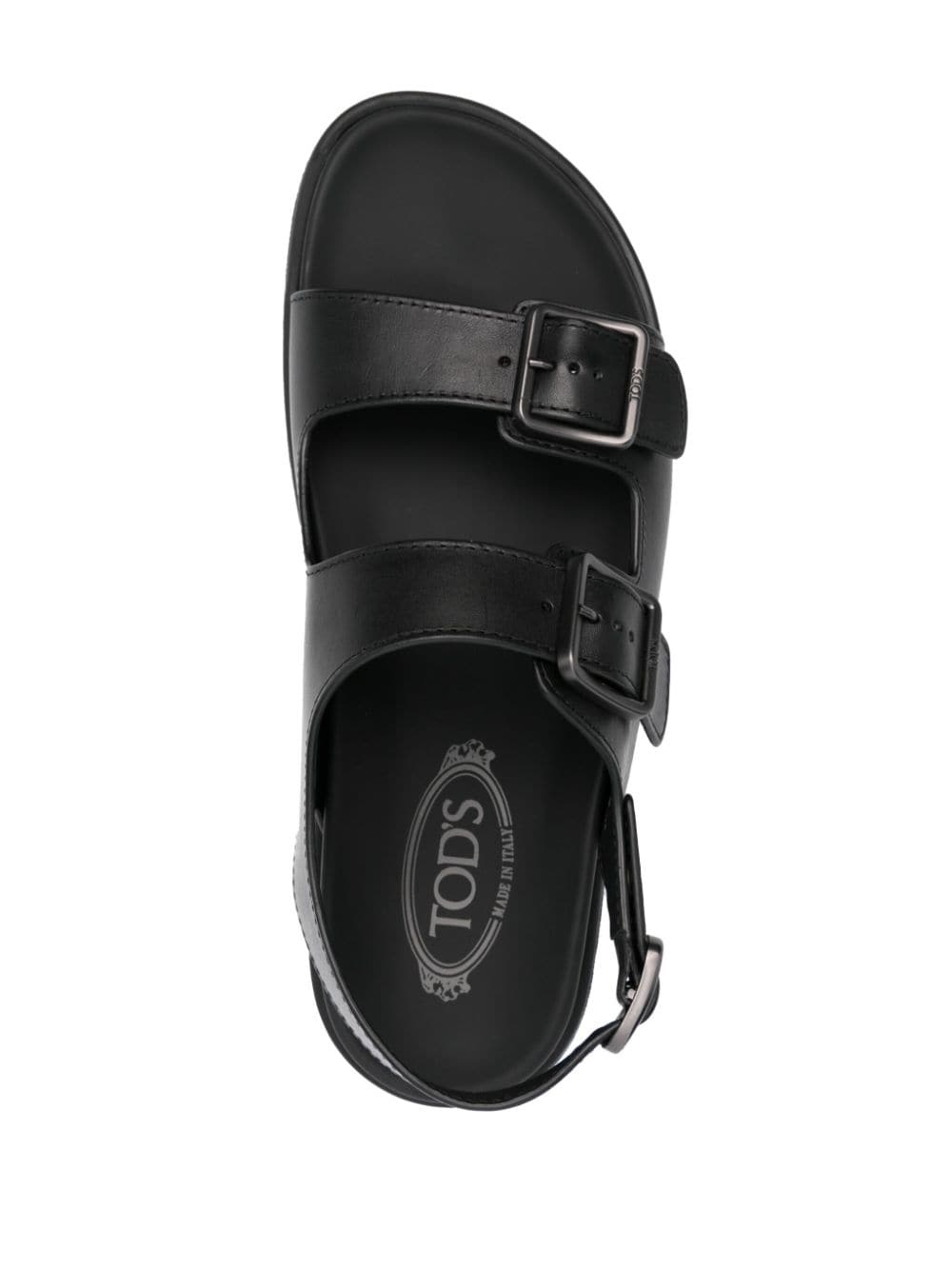engraved-logo leather sandals - 4