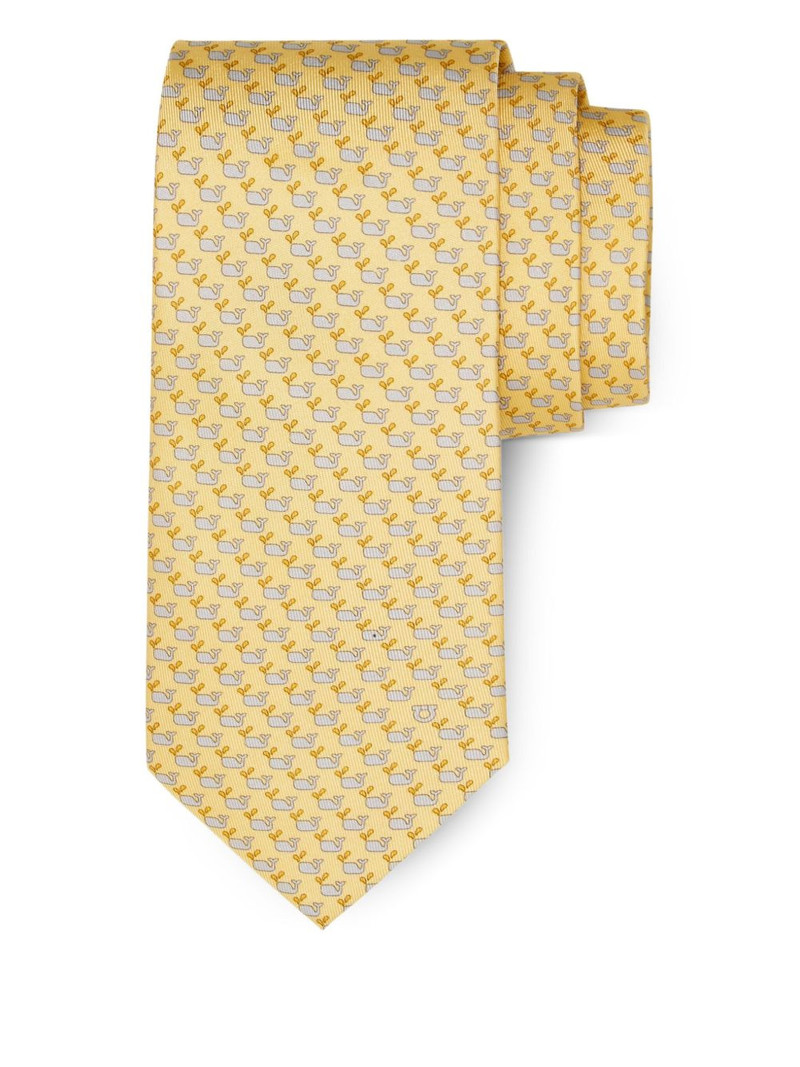 FERRAGAMO whale-print silk tie outlook