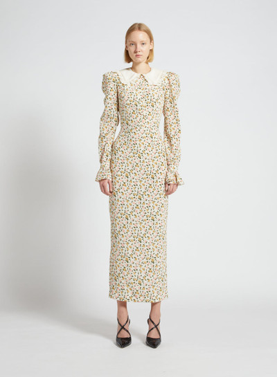 Alessandra Rich FLOWER PRINT SILK DRESS WITH COLLAR AND BUTTONS outlook