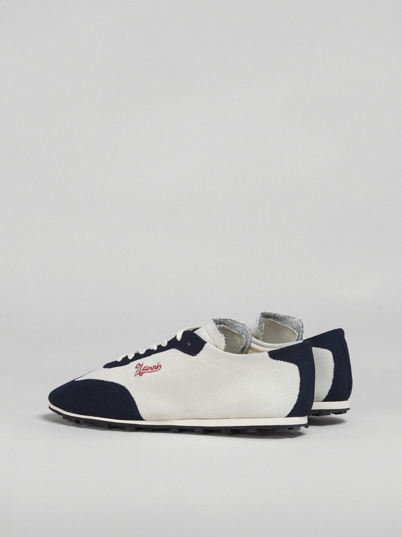 Marni BEIGE AND BLUE STRETCH JACQUARD PEBBLE SNEAKER outlook